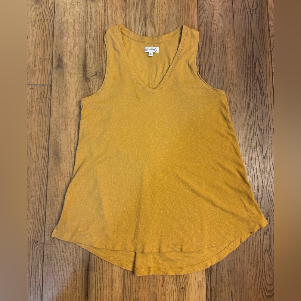 Wonderly Mustard Yellow Sleeveless Top